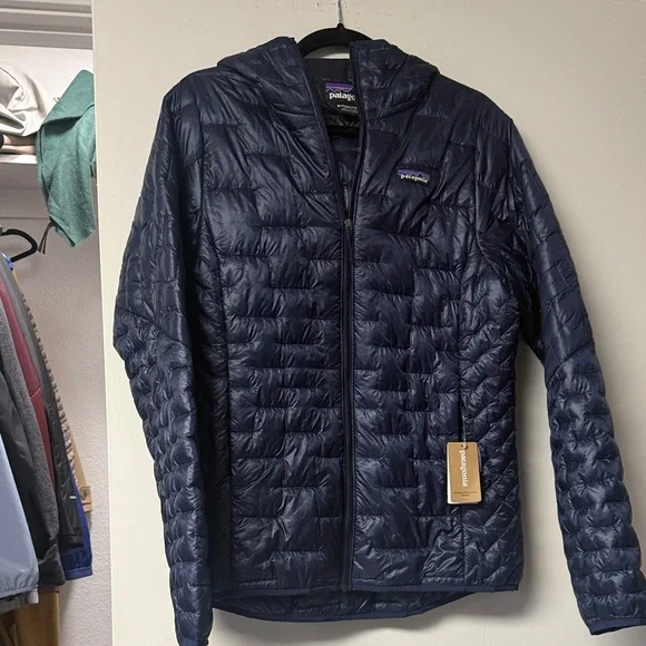 Patagonia Dark Blue Micro Puff Hoody Jacket - Picture 1 of 6
